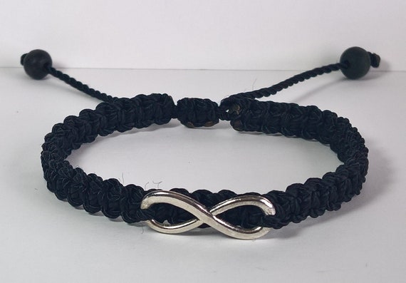 Infinity Bracelet Beautiful Black String Bracelet | Etsy