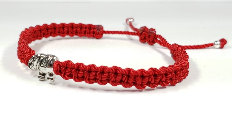 adjustable for man and woman red string Elephant bracelet red string bracelet with an elephant charm for good luck