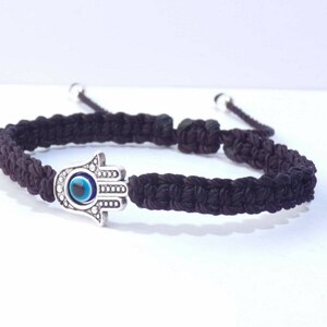 Hamsa hand black string bracelet, for happiness, luck, health, and good fortune, new. good luck and evil eye charm for man and woman image 4