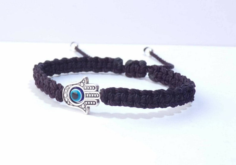 Hamsa hand black string bracelet, for happiness, luck, health, and good fortune, new. good luck and evil eye charm for man and woman image 4