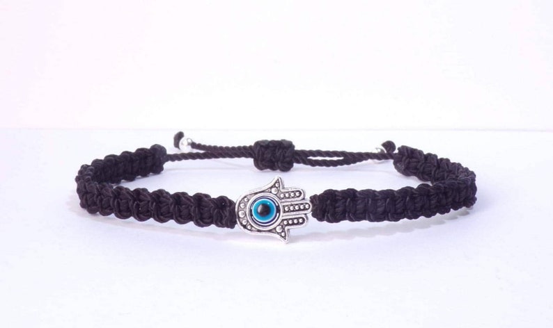 Hamsa hand black string bracelet, for happiness, luck, health, and good fortune, new. good luck and evil eye charm for man and woman image 3