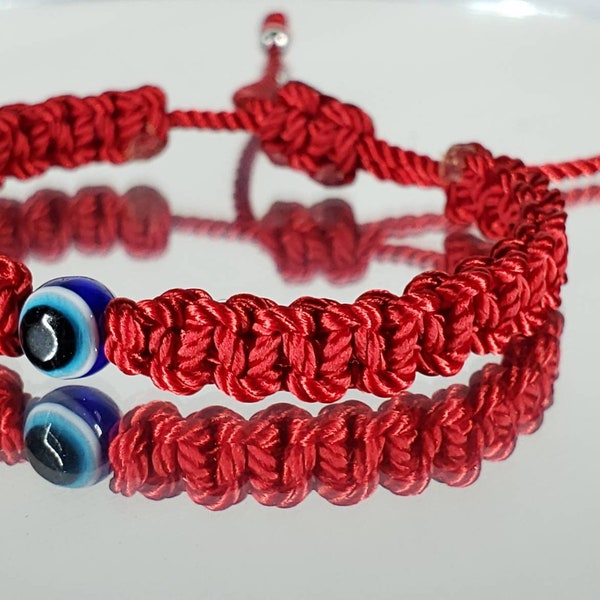 Kids size Evil eye amulet, good luck bracelet, good luck red string wristband for kids, evil eye protection, good luck charm