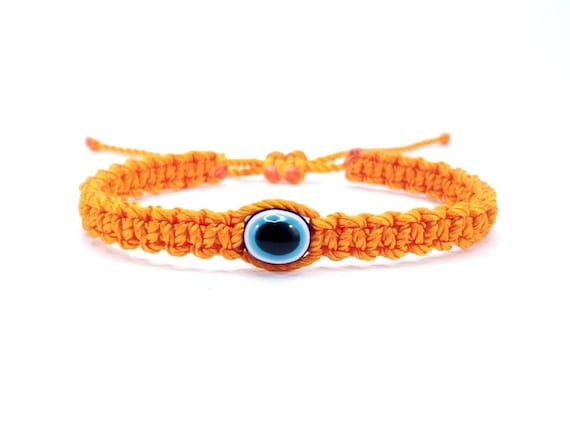 Evil Eye Amulet, Good Luck Bracelet, Good Luck Orange String