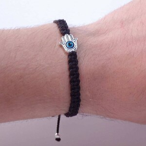 Hamsa hand black string bracelet, for happiness, luck, health, and good fortune, new. good luck and evil eye charm for man and woman image 6