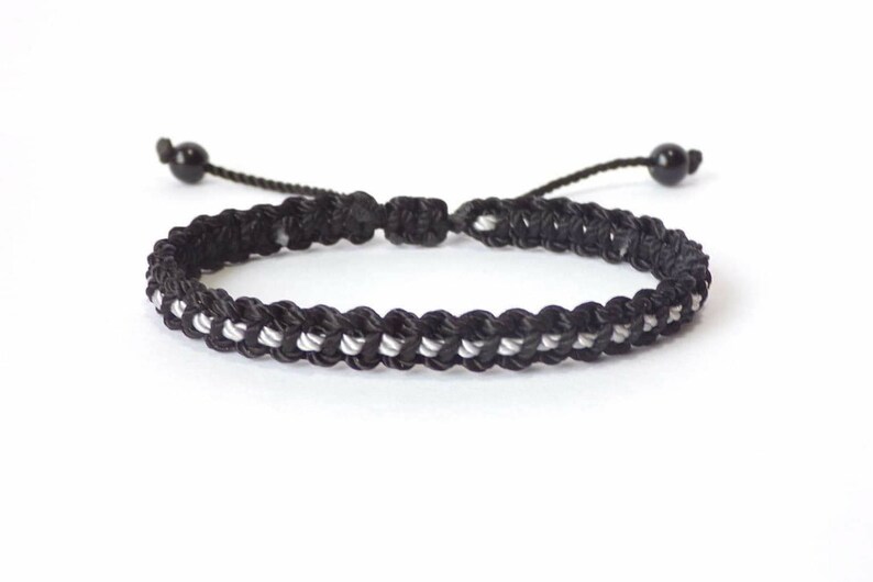 Thin Grey Line Braided Bracelet corrections Officer Wristband Etsy