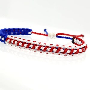 ANKLET -USA flag anklet, braided American flag anklet, patriotic, adjustable american flag ANKLET, for man & woman