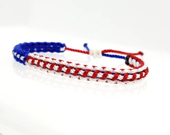 ANKLET -USA flag anklet, braided American flag anklet, patriotic, adjustable american flag ANKLET, for man & woman