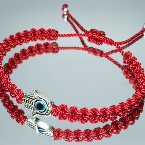 Hamsa hand red string bracelet, for happiness, luck, health, and good fortune, new. good luck and evil eye charm for man and woman