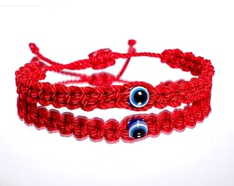 Kids size Evil eye amulet, good luck bracelet, good luck red string wristband for kids, evil eye protection, good luck charm adjustable, new