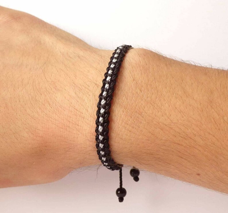 Thin Grey Line Braided Bracelet corrections Officer Wristband Etsy