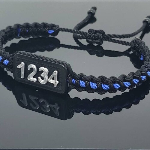 Thin Blue Line Bracelet support Police Braided Wristband new Etsy