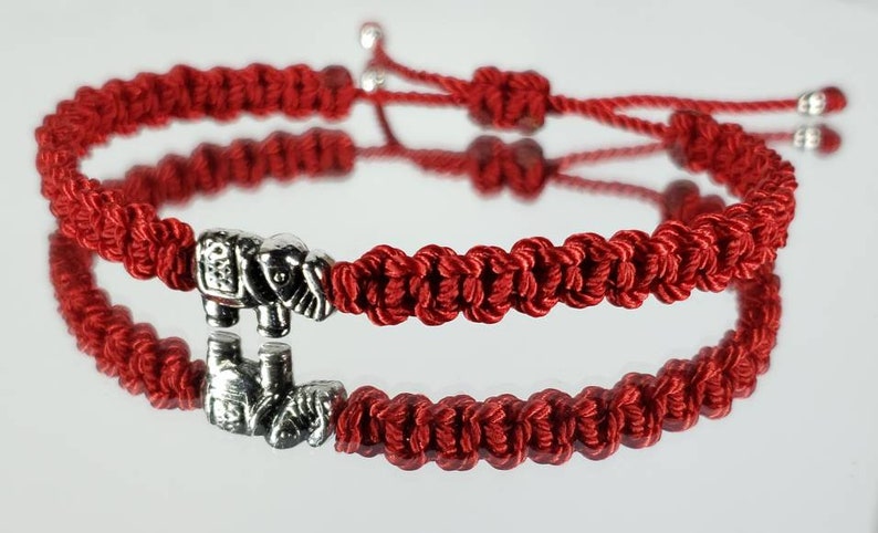 adjustable for man and woman red string Elephant bracelet red string bracelet with an elephant charm for good luck