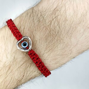 Red string evil eye bracelet, evil eye protection wristband, good luck bracelet, red string bracelet, adjustable Bild 5