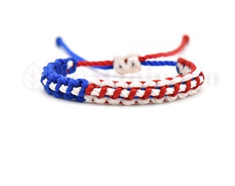 Kids size bracelet, USA flag bracelet for small wrist, braided flag bracelet, patriotic wristband for kids