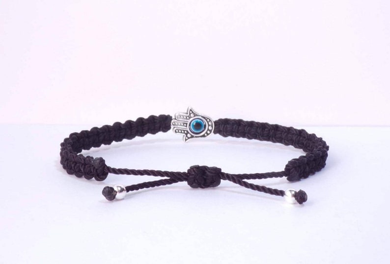 Hamsa hand black string bracelet, for happiness, luck, health, and good fortune, new. good luck and evil eye charm for man and woman image 5