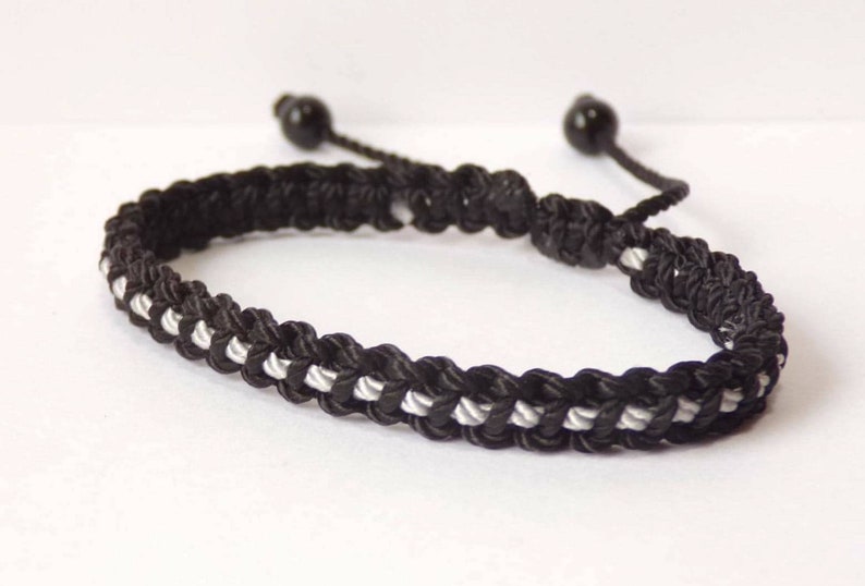 Thin Grey Line Braided Bracelet corrections Officer Wristband Etsy