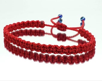 red string evil eye protection bracelet, red string wristband, good luck bracelet, evil eye protection bracelet adjustable for man and woman