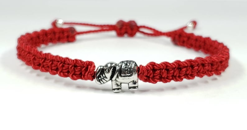 adjustable for man and woman red string Elephant bracelet red string bracelet with an elephant charm for good luck