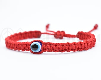 good luck red string bracelet, evil eye protection amulet, red string wristband