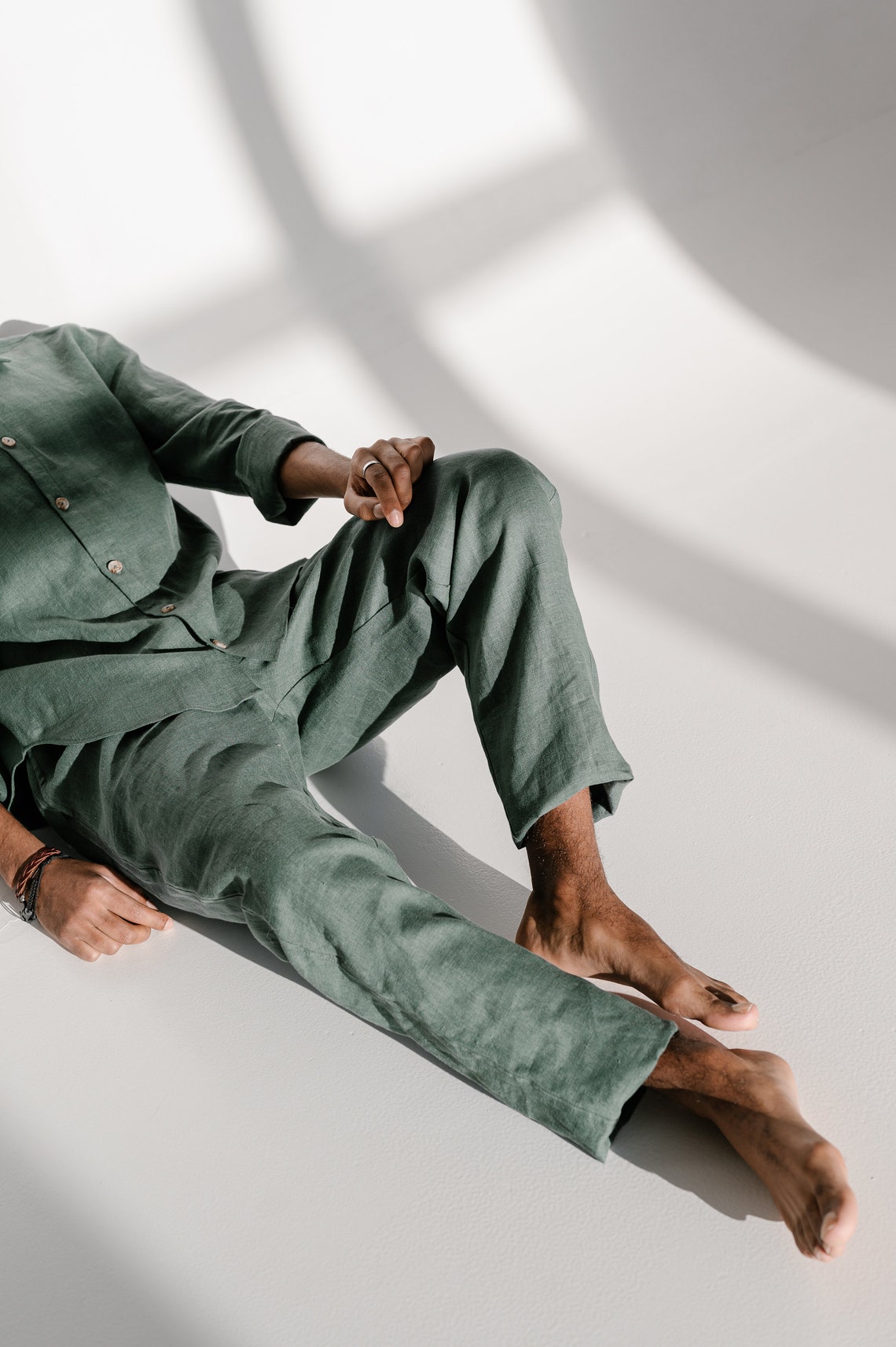 Linen PAJAMAS set for men / men's linen pajama pants and Etsy