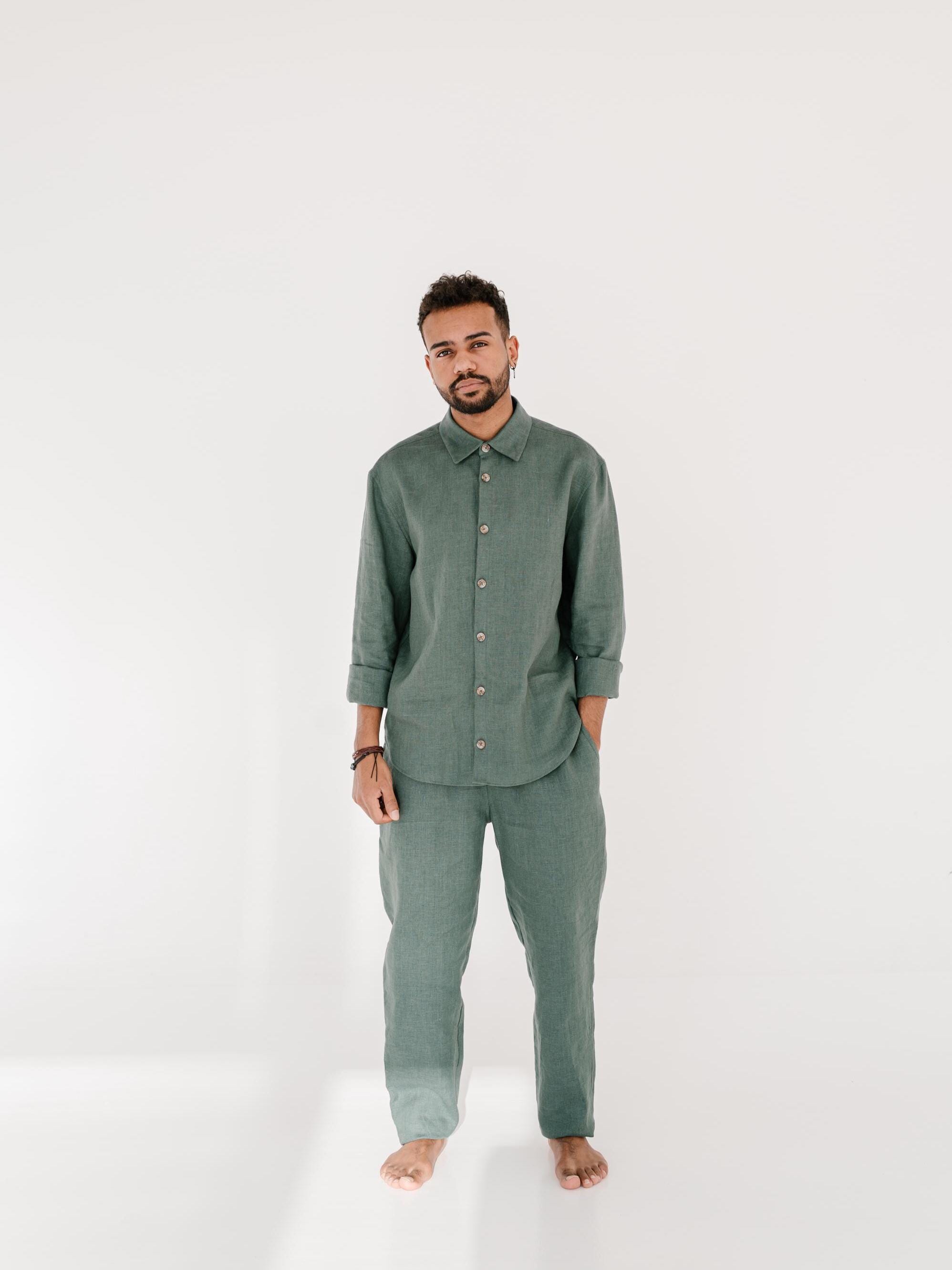 Herren leinen pyjama