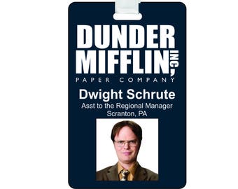 Dwight cosplay Etsy image relating to Dwight Schrute Id Badge Printable called Dwight cosplay Etsy
