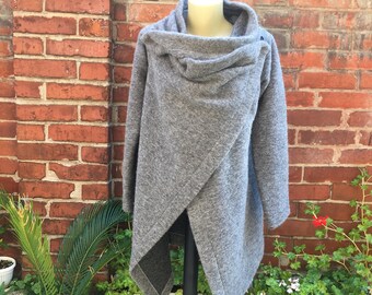 Blanket Wrap Coat Wool Cardigan Square 