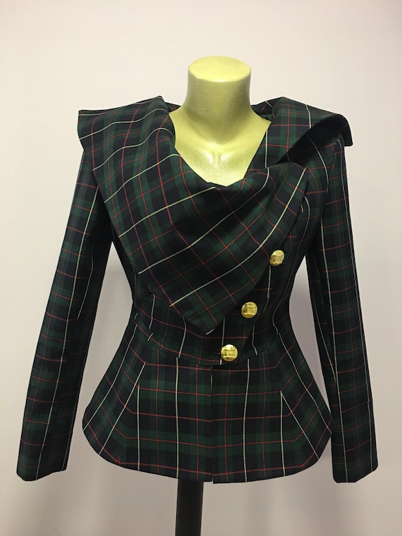 Plaid Jacket Blazer Tartan Jacket Blazer Steampunk Gothic - Etsy