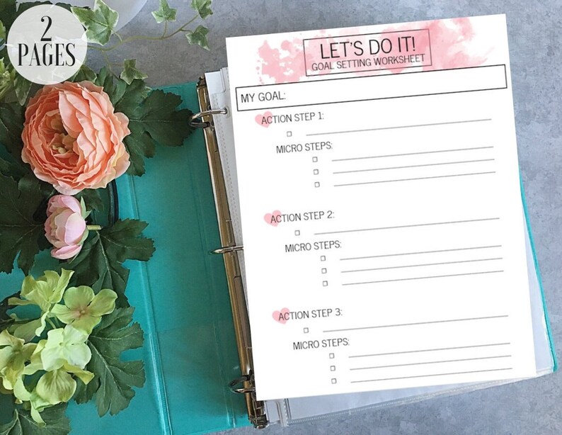 Goal Setting Worksheet / 2019 Goal Setting / Visualization / | Etsy