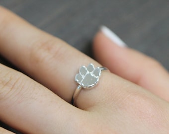 Clemson Paw Inspired Paw Ring Pure 925 Silver Dainty Paw Ring