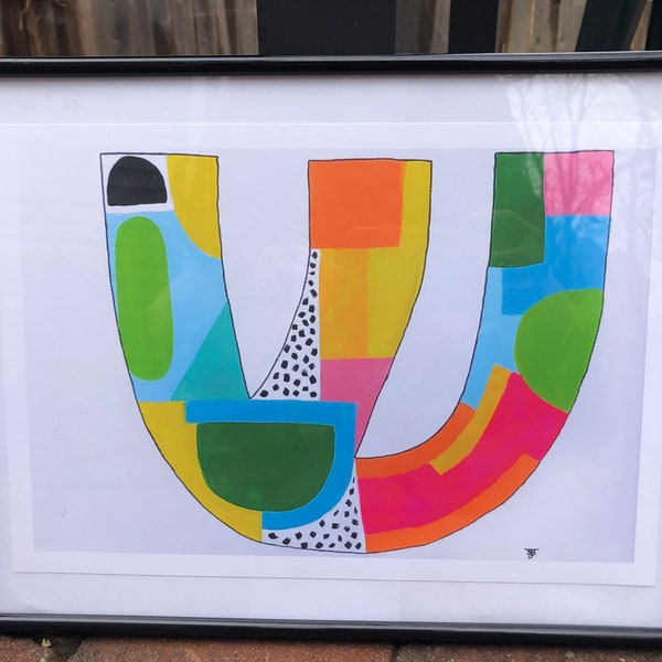 Hebrew Letter Shin Giclee Art Print 8x12