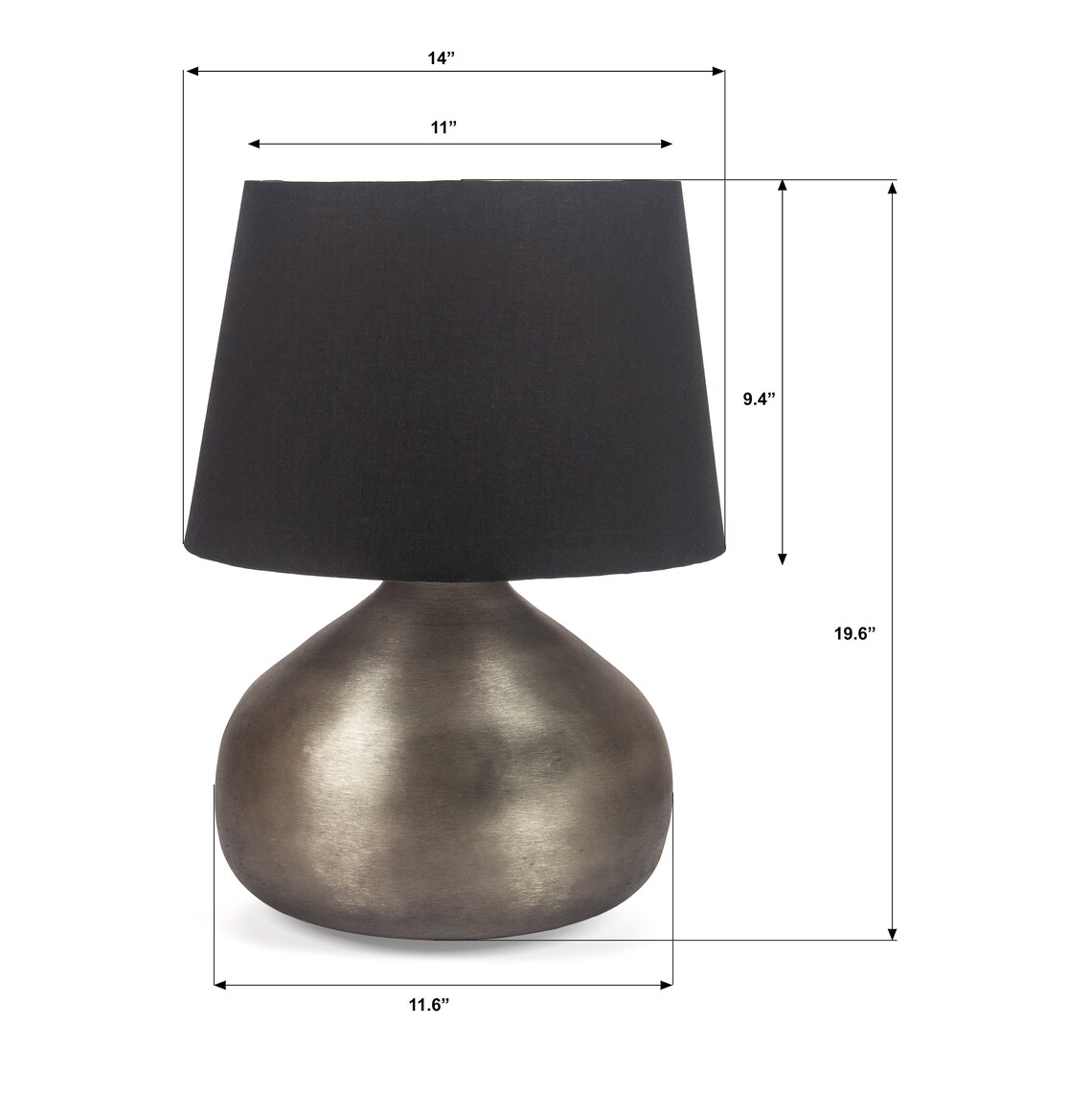 Table Lamp – Textured Aluminum Stand Red Fig Home Table Lamp with Metal