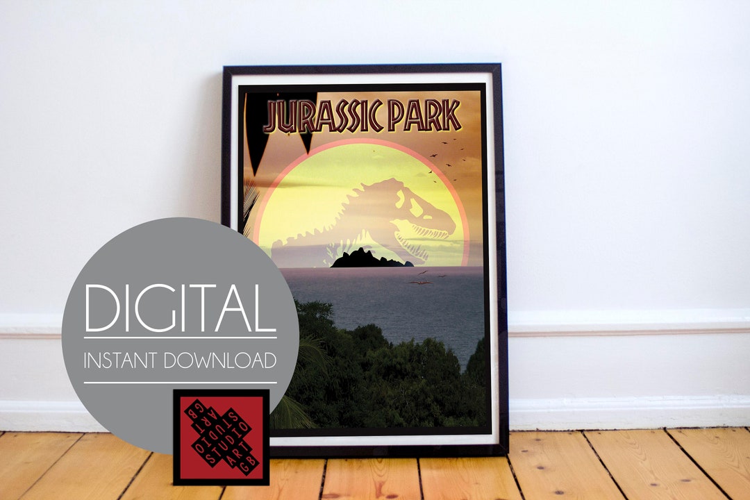 Jurassic Park Poster - Wall Art Dinosaur, PRINTABLE Art, Home Decor ...