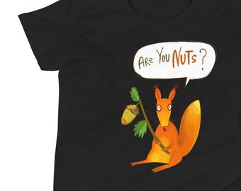 Are You Nuts? Funny Squirrel gift  Youth Short Sleeve T-Shirt