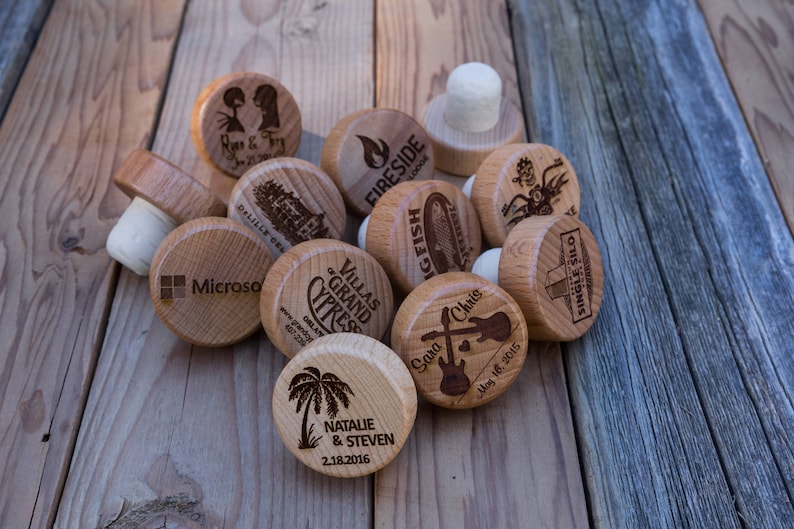 Wooden Wine Bottle Stopper Wedding Favor Party Favor Etsy