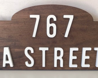 House Number Engraved Plaque, Personalized Outdoor Sign, House Number Sign, Custom Address Plaque, Hand Painted Address Sign