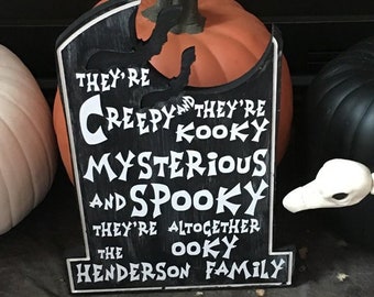 Personalized Family Name Halloween Tombstone