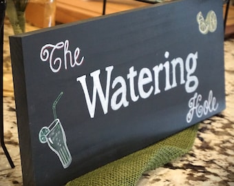 The Watering Hole Wedding Sign, Farmhouse Wood Sign, Wedding Decor Sign, Drink Station Sign, Western Room Decor, Bar Sign, Outdoor Wedding