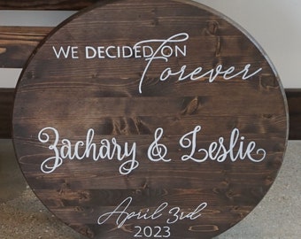 We Decided on Forever Wood Wedding Sign, Engagement Photo Prop Sign, Wedding Picture signs, Wedding, Engagement sign, Wedding Sign