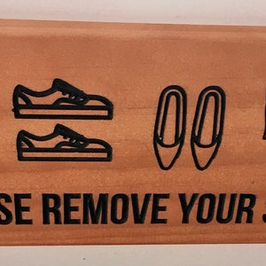 5x12 Please Remove Your Shoes, Outdoor Wall Hanging, No Shoes Wood Sign image 2