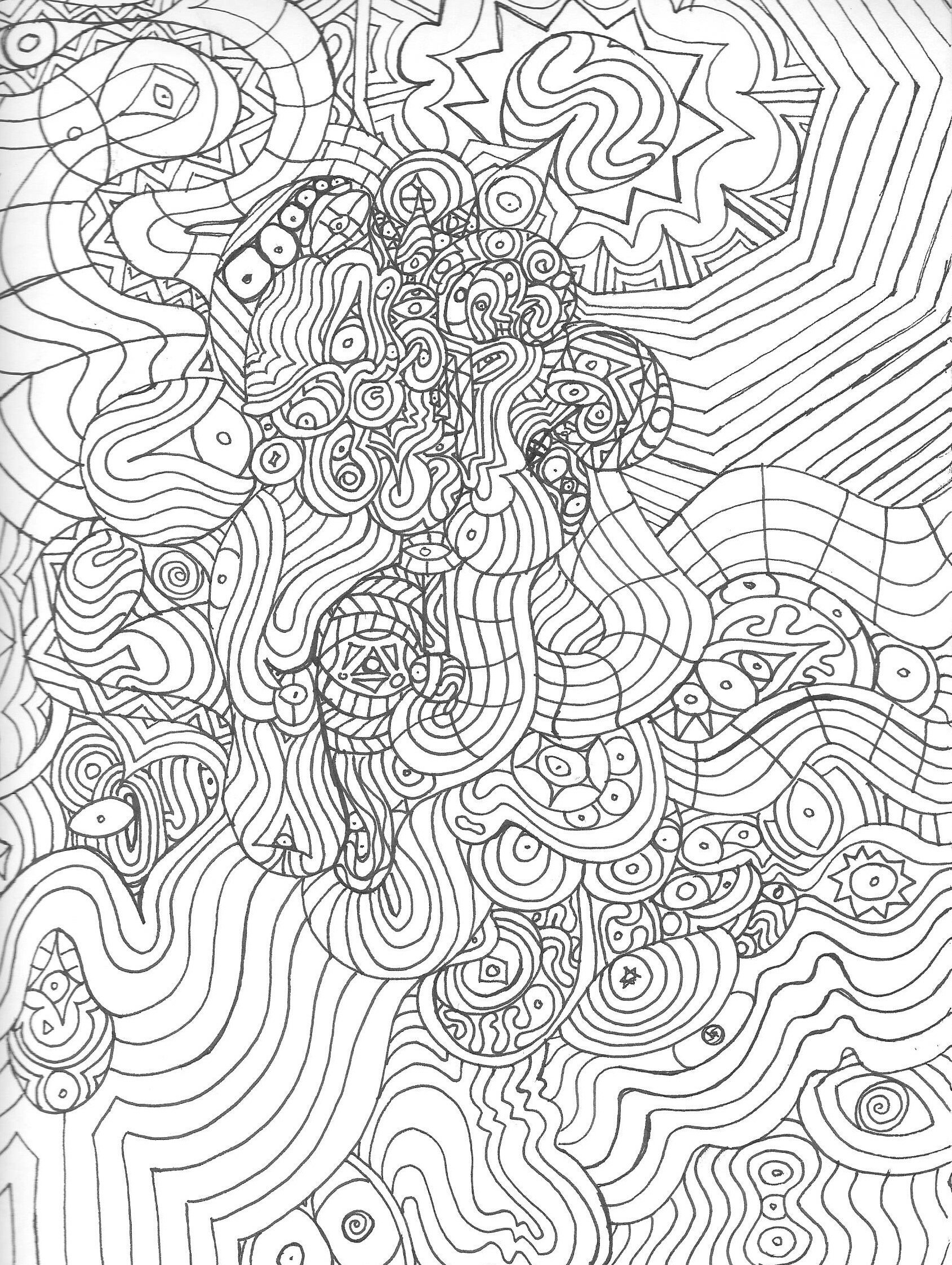 trippy detailed psychedelic coloring sheet for adults and kids etsy