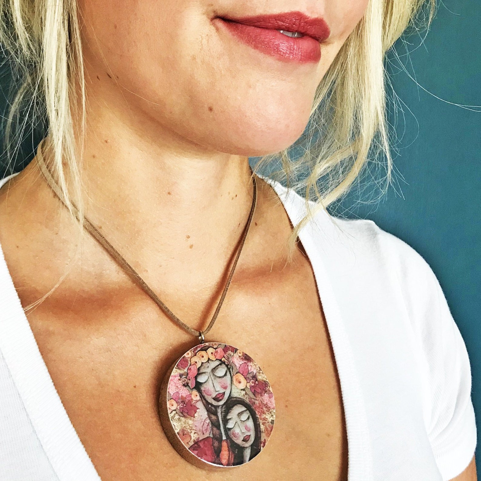 Leather Strap Necklace With Pendant Stocking Stuffer Gift Etsy Canada