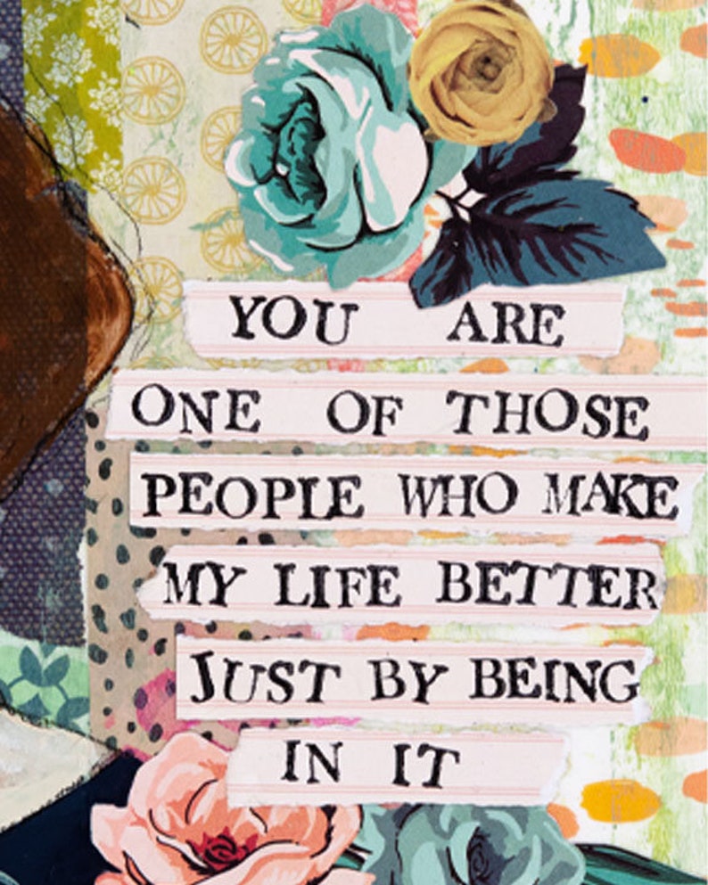 A special gift for your best friend Friendship quote mixed media art print.