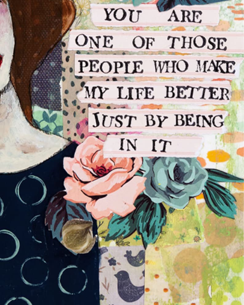 A special gift for your best friend Friendship quote mixed media art print.