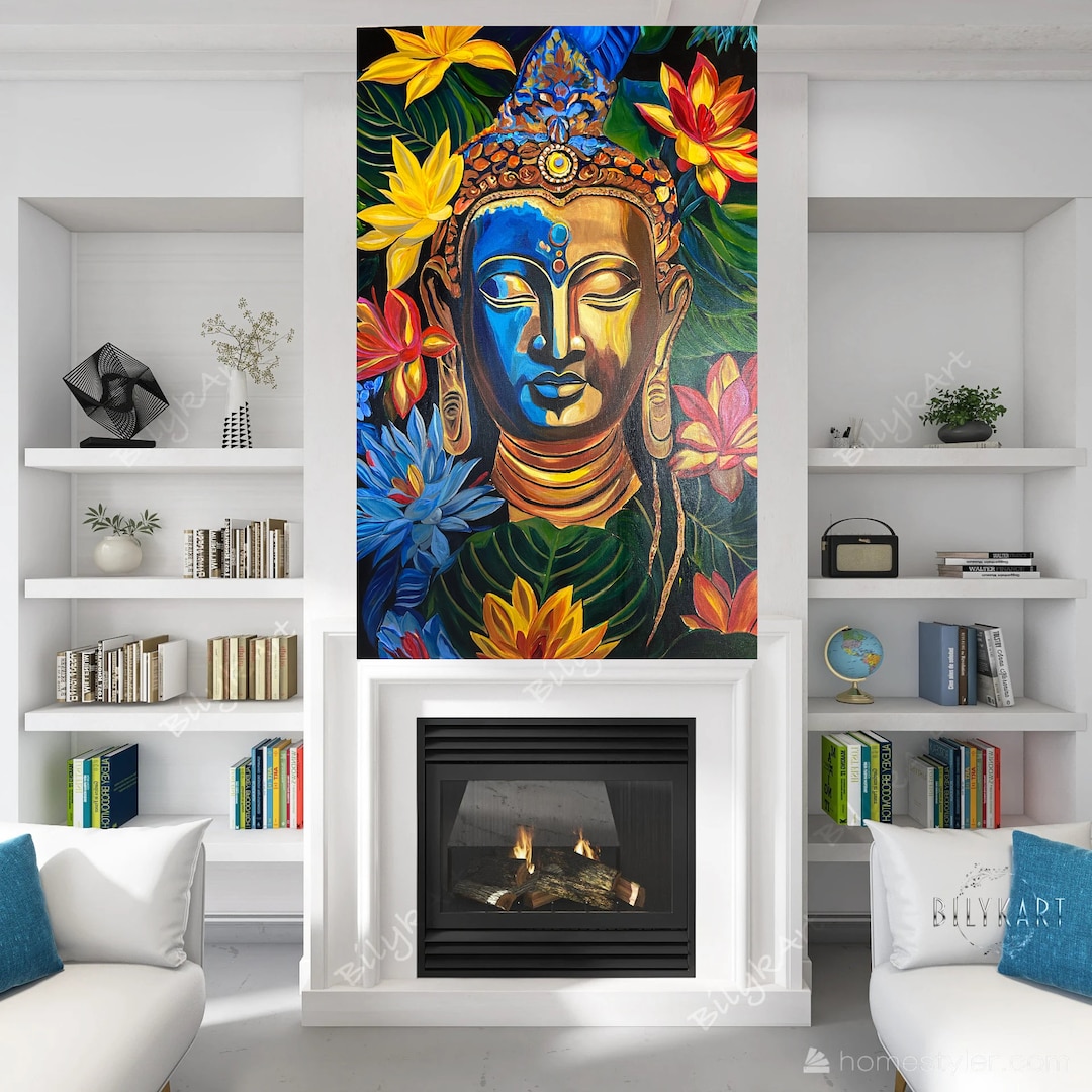 Buddha Canvas Wall Art ,canvas Painting , Yoga Room Decor, Calm Lotus ...