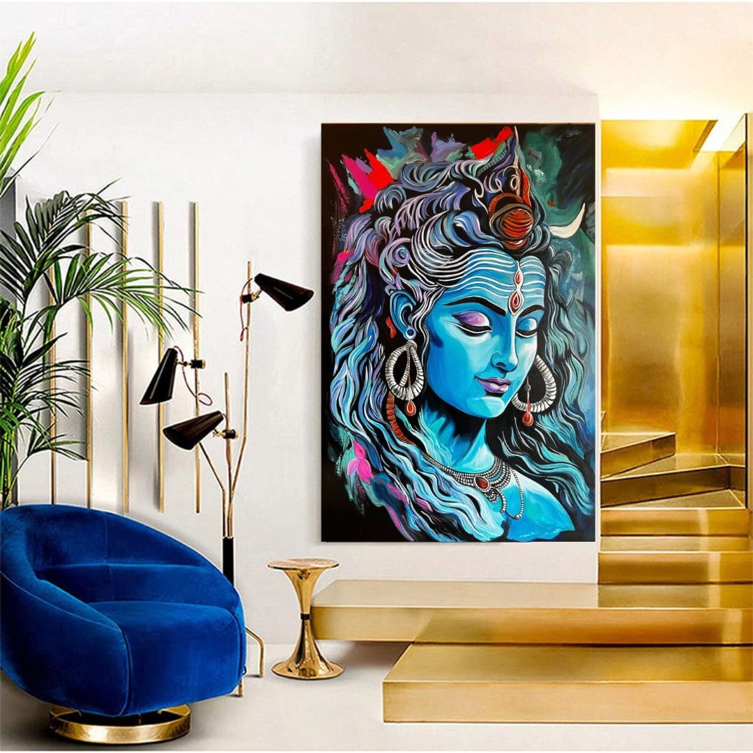 Shiva Acrylic Painting, Lord Shiva Art Original Shiva Painting ,diwali