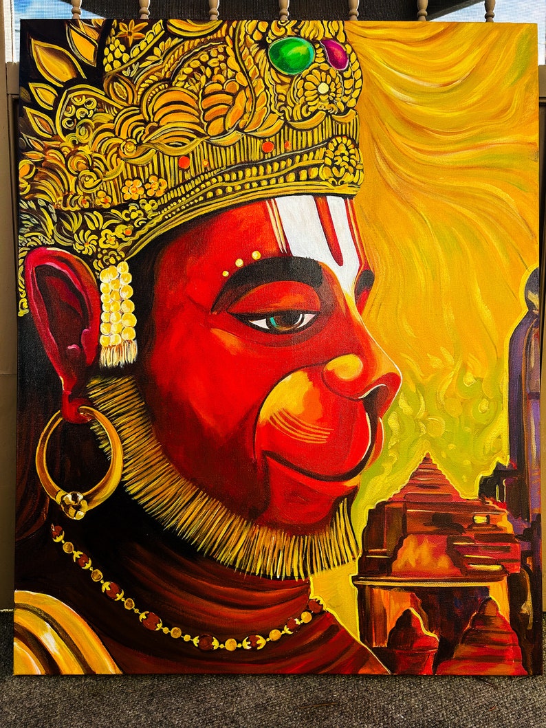Acrylic Hanuman Ji Painting ,abstract Canvas Painting, Canvas Wall Art ...