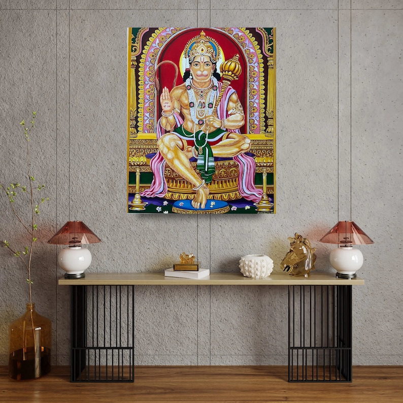 Acrylic Lord Hanuman Ji Painting, Hindu God ,hindu Spiritual Art,lord ...