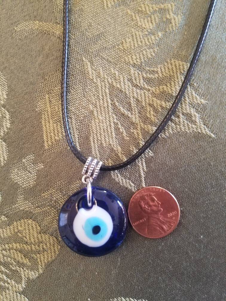 Glass Evil Eye Protection Necklace Etsy