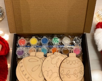 Diy Ornament kit, Kids Painting Activity, DIY Paint Set Kit, Ornament Paint Kit